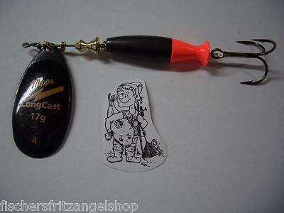 Original Mepps Longcast Long Cast schwarz Gr.4 / 17g Kunstköder Blinker Spinner 
