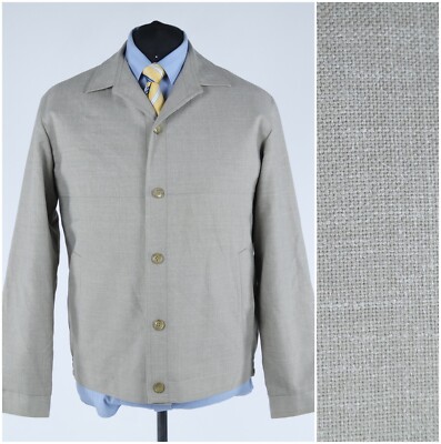Herrenjacke weiß creme 46R UK-Größe Jacke Wolle Sportmantel