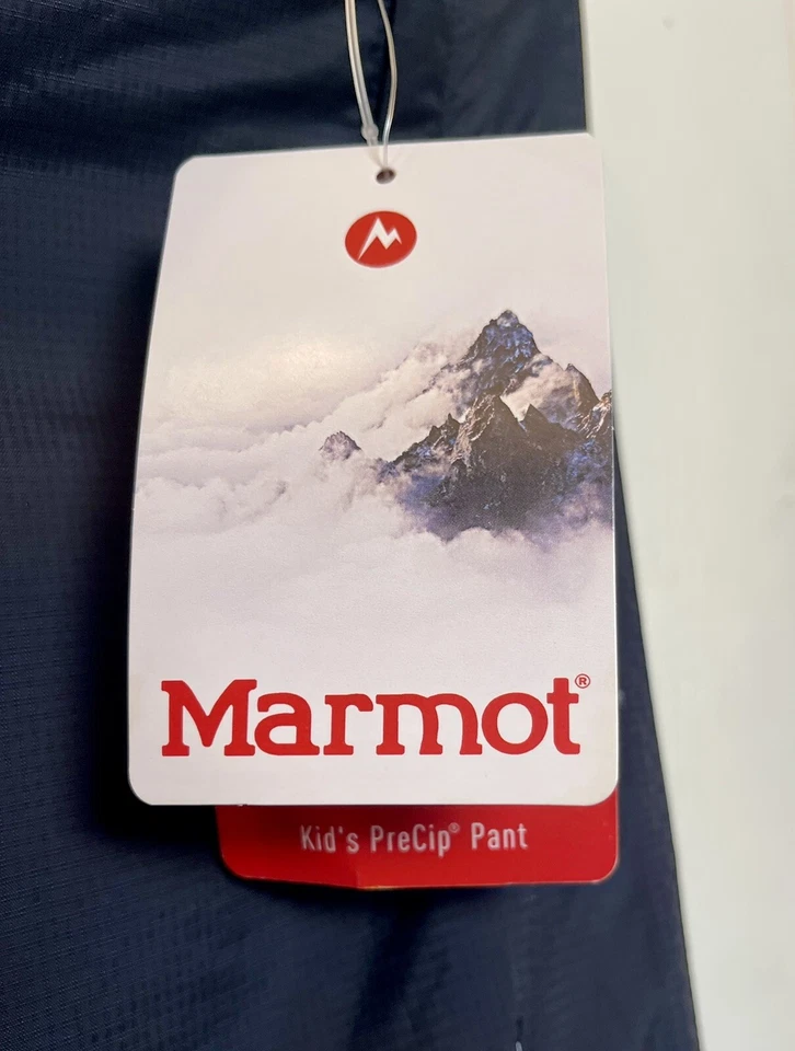 Pantalones Impermeables Marmot PreCip Niños Grandes Negros Nylon Senderismo Lluvia Embalables Foto 3 de 4