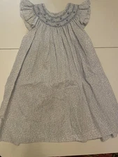 Petit Ami Light Blue Floral Smocked Bishop Dress 4 5 years 4t 5t Flutter Sleeves