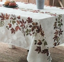 Thanksgiving Fall Leaves Polyester Printed Fabric 70 Round Tablecloth Multicolor