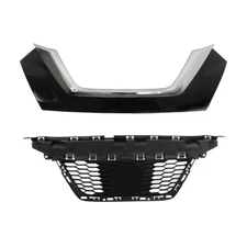For Nissan Versa 20-22 Front Bumper Grille Grill Upper With Lower Chrome Plastic