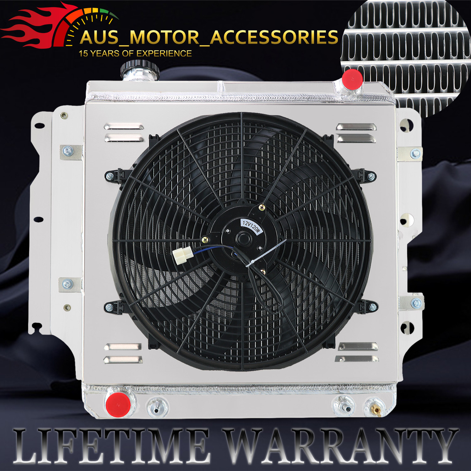 3-Row Aluminum Radiator With Fan Shroud For Jeep Wrangler YJ TJ 1987-2006 – High Cooling 6 thumbnail image