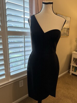 BCBGMAXAZRIA One Shoulder Short Cocktail Women's Dress Black : 4