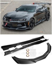 For 16-18 Camaro Rs Zl1 Style Abs Plastic Front Lip Splitter Side Skirts