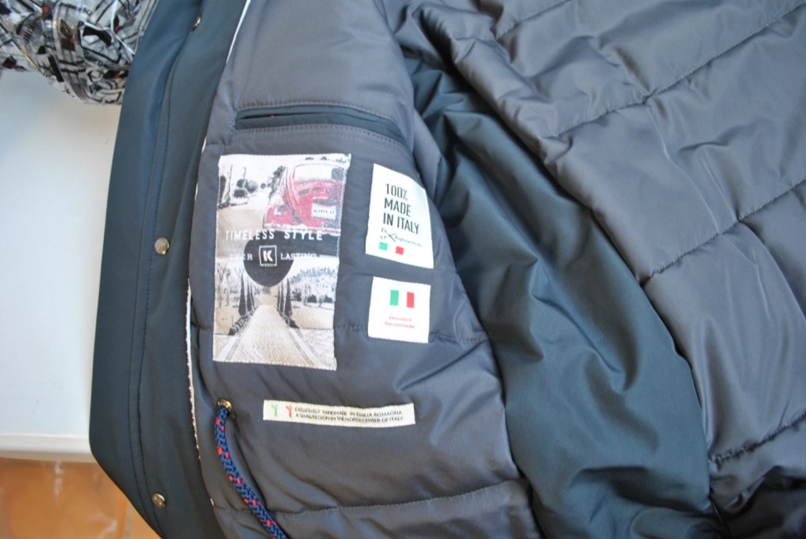 KIRED BY KITON NAPLES WARM PADDED COAT 1450.00 POSTER. SZ 50 BLU - product detail image 6