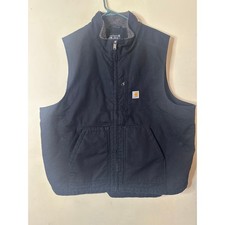 Carhartt Sherpa Lined Vest Men s 2XL Black Full Zip Workwear c2