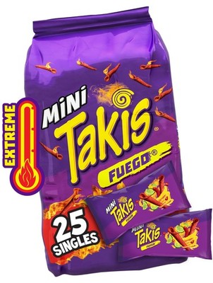 Takis Fuego Mini 25 pc / 1.23 oz Bite Size Multipack, 25 Ounce (Pack of 1) 