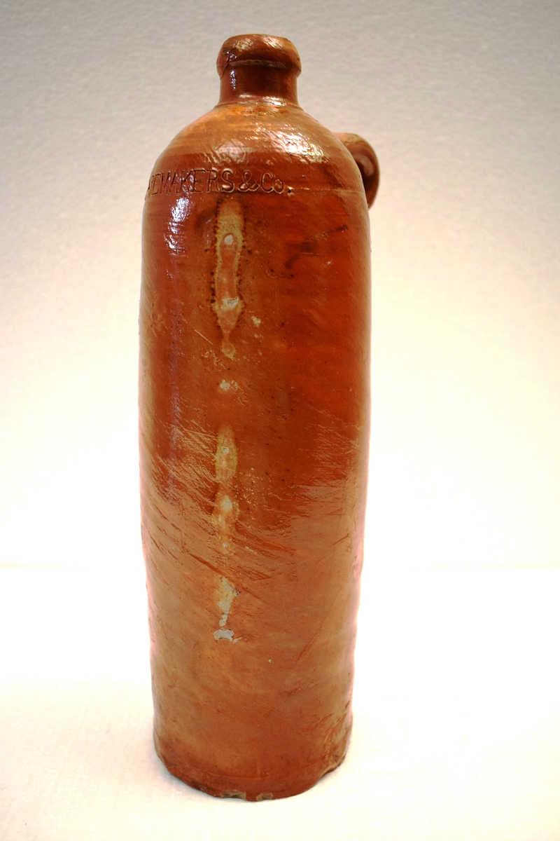 Antique Dutch Stoneware Gin Bottle P Rademakers Co Schiedam 19th
