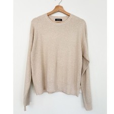 NAADAM  Cafe Cotton Cashmere Sweatshirt Crewneck Beige Cream Medium