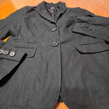 Gap womens black lined 2 button blazer w/pockets long sleeve 12