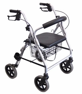 Trendmobil Rollator LR 56 inkl. Korb und Stockhalterung Silber Größe M