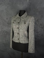 Valentino Women s Grey Wool Blend Tweed Jacket Blazer