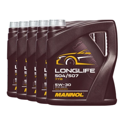 MANNOL 7715 Longlife 504/507 Huile Moteur 5W-30 VW 504 00 507 00 5x4 L - Photo 1/4