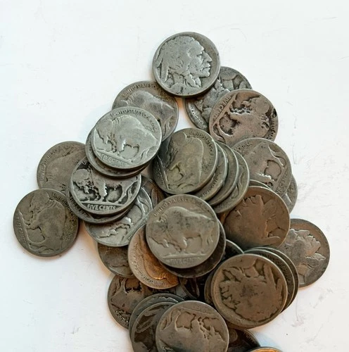 Buffalo Nickels Lot Of 38 No Dates