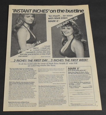1979 Print Ad Sexy Fashion Jenny Baxter Blonde Lady Breast Developer Mark II Art