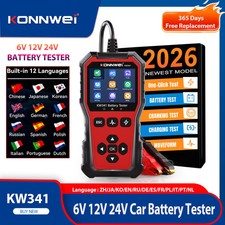 KW341 Car Moto Battery Tester 6V12V24V Fault Data Car Battery Charging Scan Tool