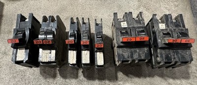 Federal Pacific Stab-Lok Breaker Lot 20A 120v, 20A 240v 30A 240v 20A Skinny 120v