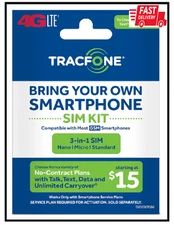 Tracfone - Bring Your Own Phone GSM 3-In-1 Sim Card Kit (4G LTE) -