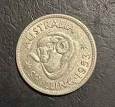 1953 AUSTRALIA ELIZABETH II 1 ONE SHILLING CIRCULATED