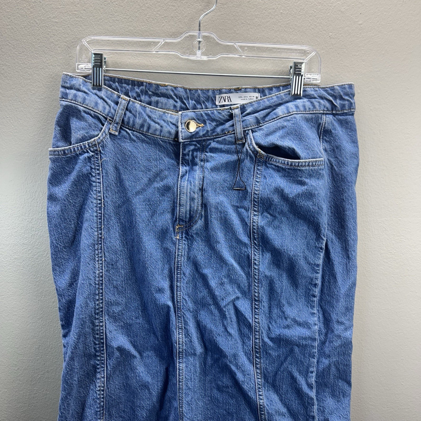 Zara Paneled Denim Maxi Skirt Size 30 US L