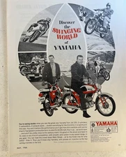 1966 Yamaha Twin Jet Ad 8.5x11 ~  Swinging World of Yamaha