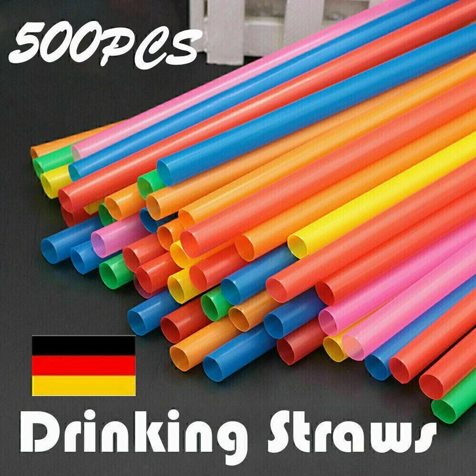 500pcs disposable straws wide fat jumbo Boba bubble tea smoothie drinking straws TOP - Image 3 of 4