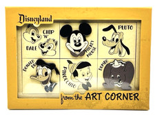 Disneyland Niftie Fifties Flashback Art Corner 5 Pin Box Set LE 150 Mickey Mouse