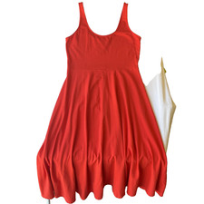 A New Day Women Midi Dress Size M Red Fit Flare Sleeveless Stretchy