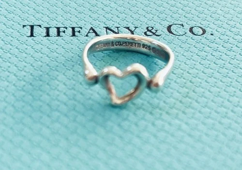 Tiffany & Co. Heart Elsa Peretti 925 Silver Ring Vintage Size 5.25