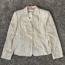 Collections for Le Suit Women's Blazer Petite Size 10P Yellow Plaid 3 Button