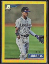 2021 Bowman Heritage #136 Julio Carreras Chrome Prospects Yellow Refractor #/75