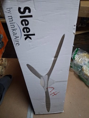 Minka Aire Sleek 60" Wi-Fi Enabled Ceiling Fan with LED Light, Flat White - Picture 1 of 4