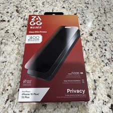 ZAGG InvisibleShield Glass Elite Privacy Screen Protector iPhone 16 Plus 15 Plus