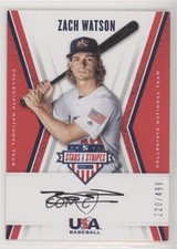 2019 Panini USA Baseball Stars & Stripes Black Ink 220/499 Zach Watson Auto 0f8