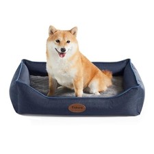 Orthopedic Dog Beds for Medium Dogs, Durable 26.4"L x 21.7"W x 6.2"Th Navy Blue