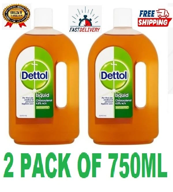 BRANDED Dettol Original Antiseptic Disinfectant Liquid 750 ml x2 – First Aid Wounds Care