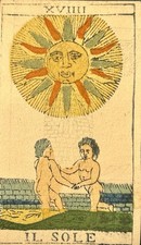 Carte Tarocchi Antiche - Il Sole - Antique Tarot Card - The Sun - Solesio 1850