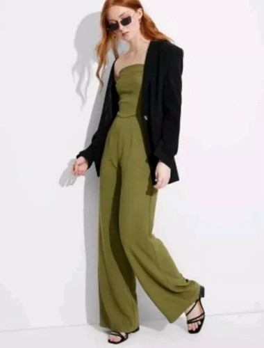 Wild Fable Women's Wide Leg Tube Jumpsuit - Small Green Removable Straps - NWT