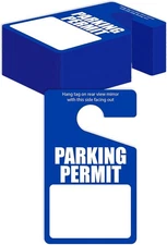 Parking Permit Hang Tags, 50 Pack, Poly Plastic Placards, Temporary Parking Pass