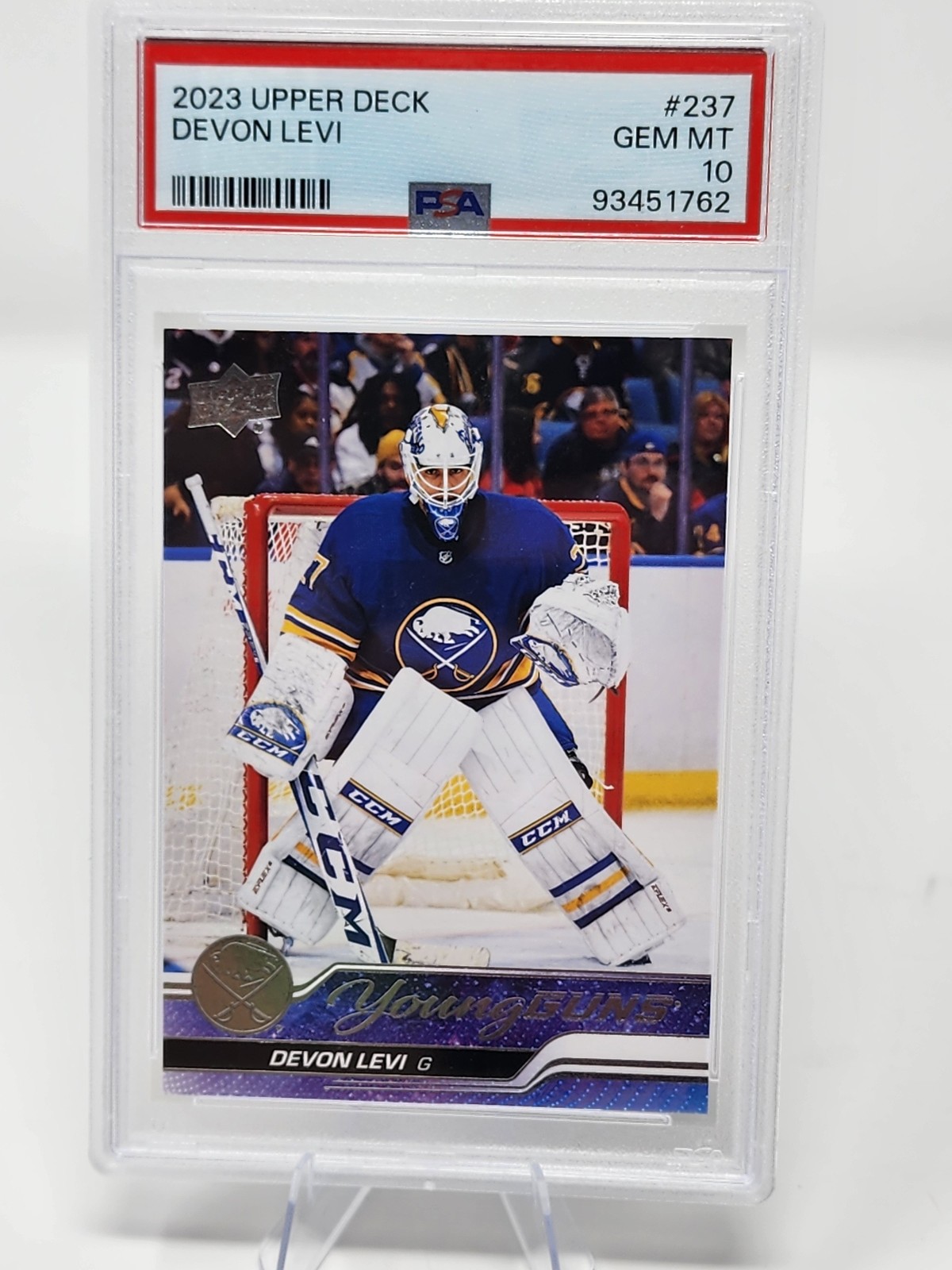 2023-24 Upper Deck Young Guns Rookie #237 Devon Levi PSA 10 Gem Mint