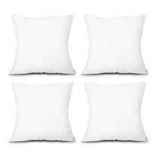 EDOW Throw Pillow Inserts, Set of 4 Lightweight Down 18x18 Inches, White