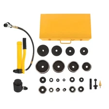 15Ton 1/2" to 4" Hydraulic Punch Driver Kit Hole Knockout Puncher Tool w/10 Dies
