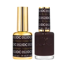 DND DC Gel Polish & Nail Polish Set - Walnut Brown #052 0.6 oz each