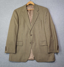 Chaps Ralph Lauren Blazer Mens 42R Beige Houndstooth Wool Sport Coat Jacket