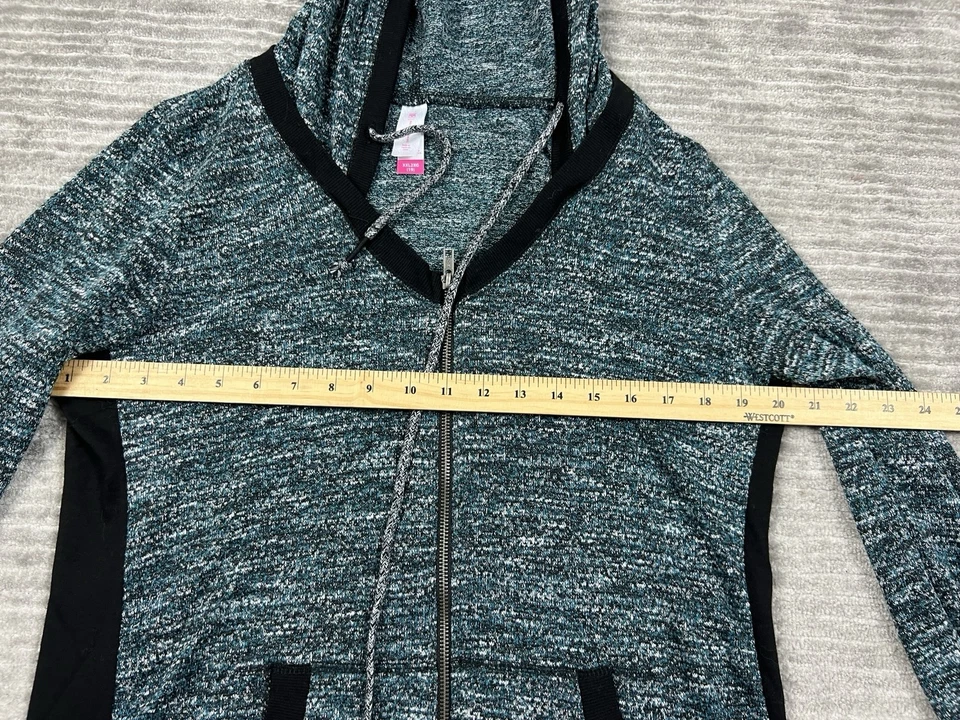 No Boundaries 连帽衫青少年 19 XXL 蓝色全拉链长袖涤纶混纺 — 第 4/4 张图片