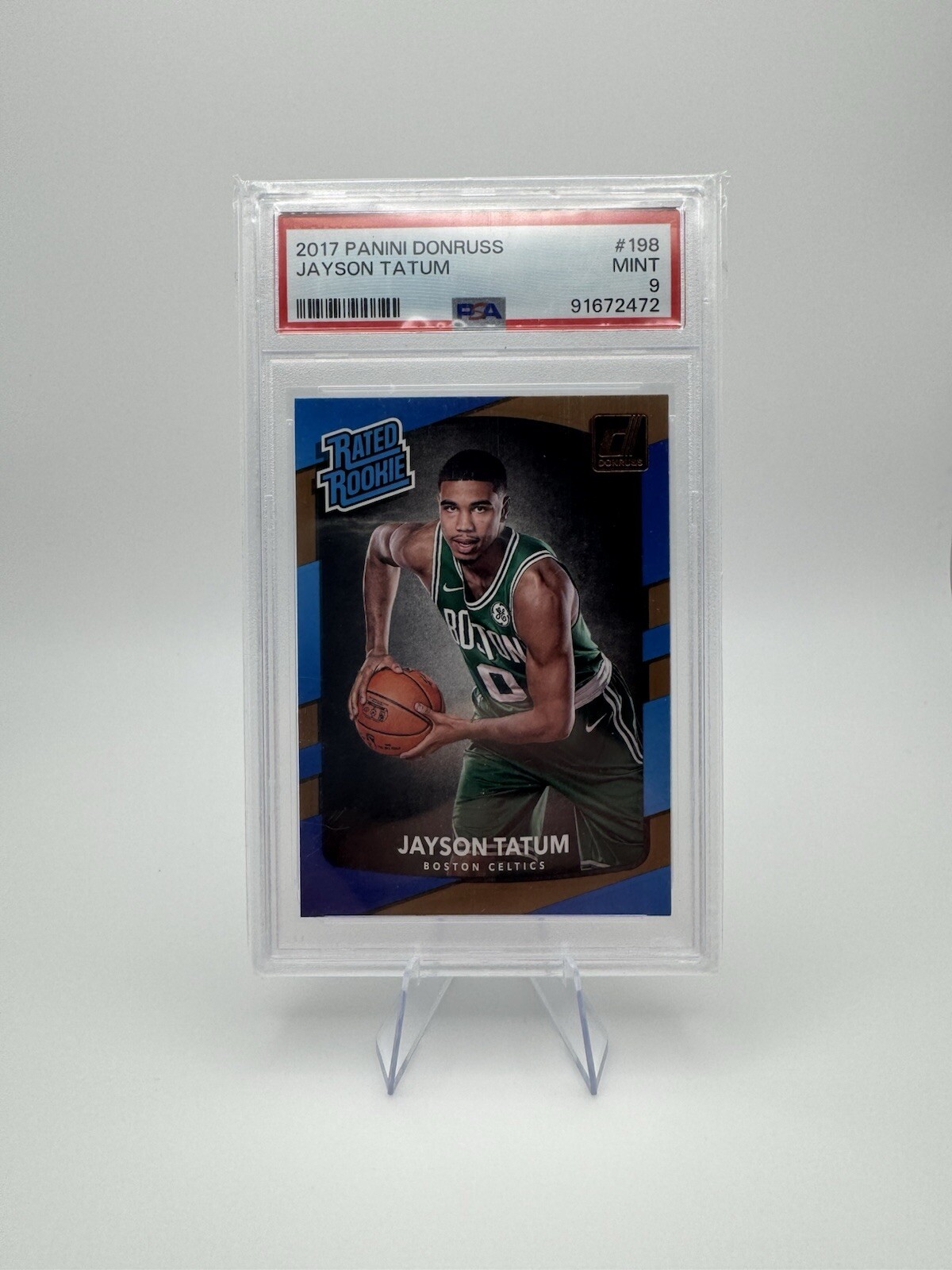 2017-18 Panini Donruss - Rated Rookies #198 Jayson Tatum card (RC) PSA 9 MINT