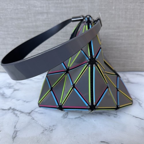 ISSEY MIYAKE BaoBao Argyle Mini Bag Pouch Top Strap Zip Closure - Picture 5 of 16