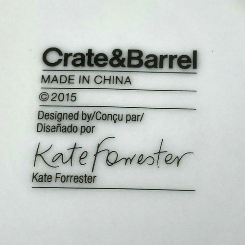 Crate & Barrel Kate Forrester Nordic rot weiß Schneeflocke Mix Snack 6" Schüssel - Bild 7 von 7
