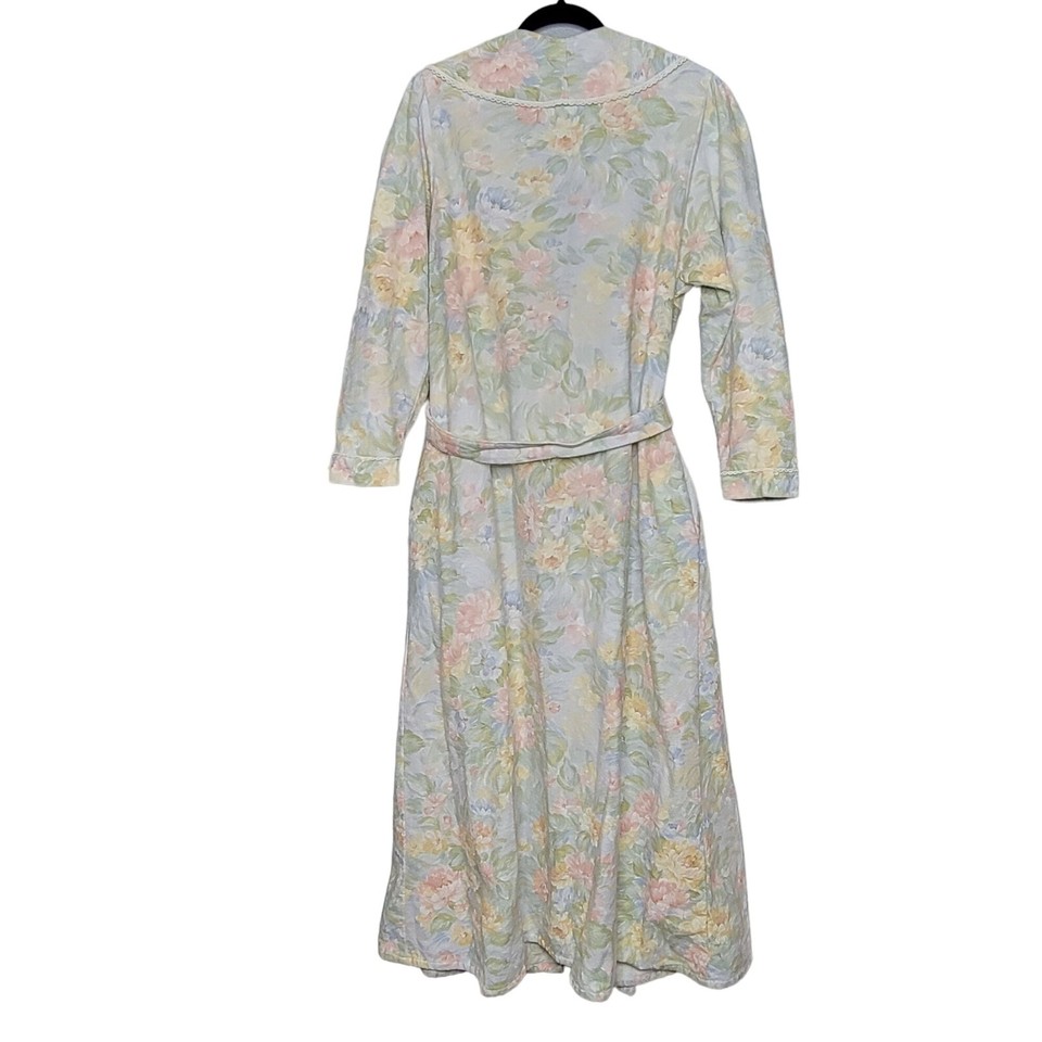 Vintage Hill Women's L Floral Flannel Cottagecore Robe Long